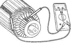 Проверка отсутствия замыкания обмотки с корпусом ротора