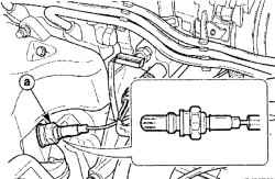 Расположение датчика кислорода (а) в системе выпуска отработавших газов
