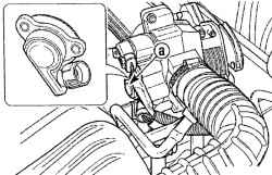 Расположение датчика положения дроссельной заслонки (а)