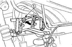 Расположение электрических разъемов (1) топливных форсунок
