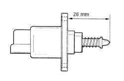 Место измерения расстояния между кончиком сердечника клапана контроля холостого хода и крепежным фланцем