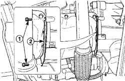 Расположение болтов (1) крепления нижней пластины (2) сцепления